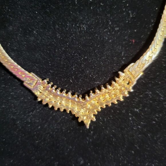 Gold & Rhinestone 16" Necklace - Picture 7 of 7
